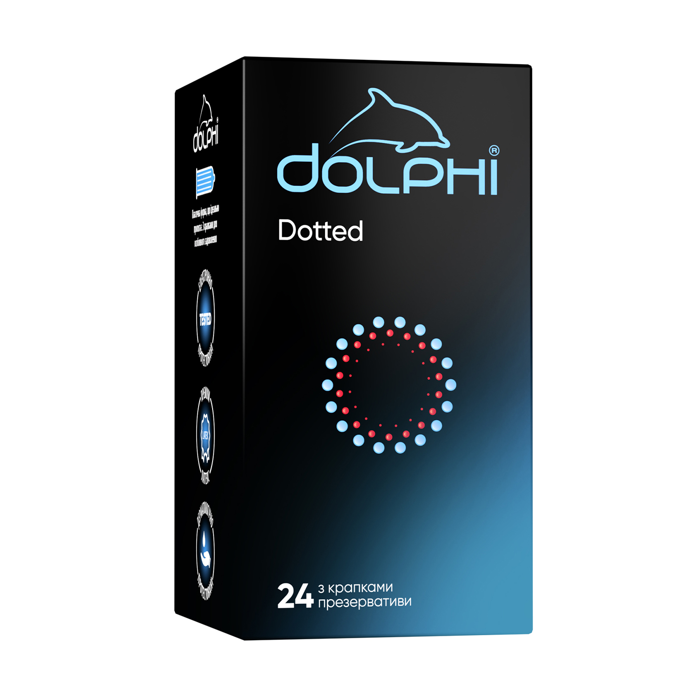 Презервативи Dolphi Dotted з крапками, 24 шт